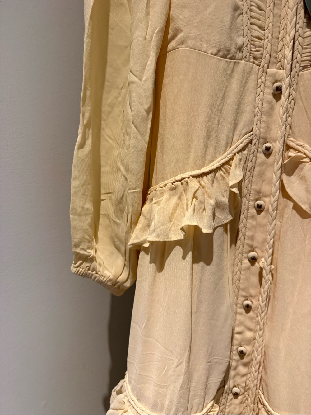 FARM Rio Pale Yellow Ruffled Button-Front Maxi Dress - Picture 4 of 9